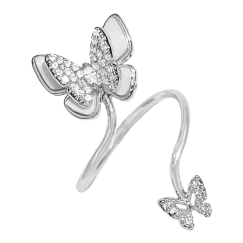 VICASKY Offener Damenring mit Perlen und Details Verstellbarer Fingerschmuck Nageldekoration Kreativer Finger Dekorationsring in Silber für Besondere Anlässe VICASKY Offener Damenring mit Perlen und Details Verstellbarer Fingerschmuck Nageldekoration Kreativer Finger Dekorationsring in Silber für Besondere Anlässe von VICASKY