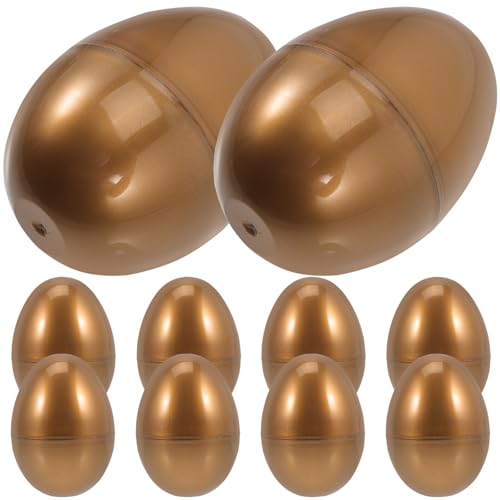 VICASKY Ostern Party Favor Box 10 Stücke Goldene Kunststoff Ostereier En Ostereier Leere Ostern Dekorationen von VICASKY
