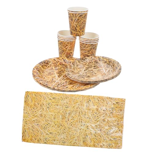 VICASKY Papier Teller Papierbecher Tischdecke Western Cowboy Thema für Geburtstagsfeiern und Feste VICASKY Papier Teller Papierbecher Tischdecke Western Cowboy Thema für Geburtstagsfeiern und Feste von VICASKY