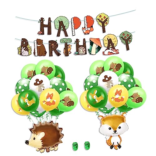 VICASKY Ballondekor Für Die Geburtstagsparty Von Jungen Und Mädchen Tierfolienballons Set Mit 4 Ballons 4 Eichhörnchen 4 Punktballons Grüne Streifen Banner Einfach Aufzublasen VICASKY Ballondekor Für Die Geburtstagsparty Von Jungen Und Mädchen Tierfolienballons Set Mit 4 Ballons 4 Eichhörnchen 4 Punktballons Grüne Streifen Banner Einfach Aufzublasen von VICASKY