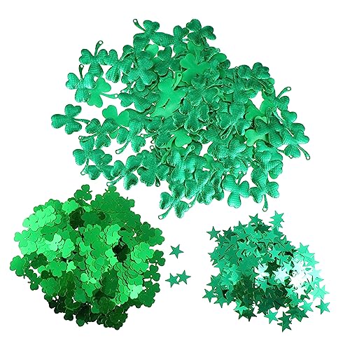 VICASKY Patrick's Day Papier Dekoration Shamrock Stern Papierkonfetti Irische Grüne Partydeko für Patrick's Day Feier und Themenpartys von VICASKY