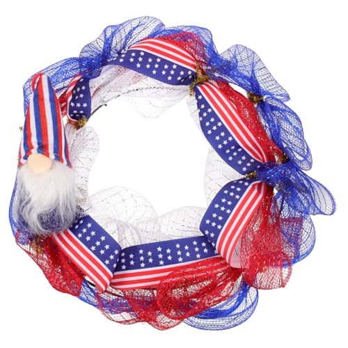 VICASKY Patriotischer of July Kranz mit Amerikanischem Flaggen Motiv Langlebige Netzstoff Dekoration für Innenräume Vielseitiger Hängender Unabhängigkeitstag Tür und Wandschmuck von VICASKY