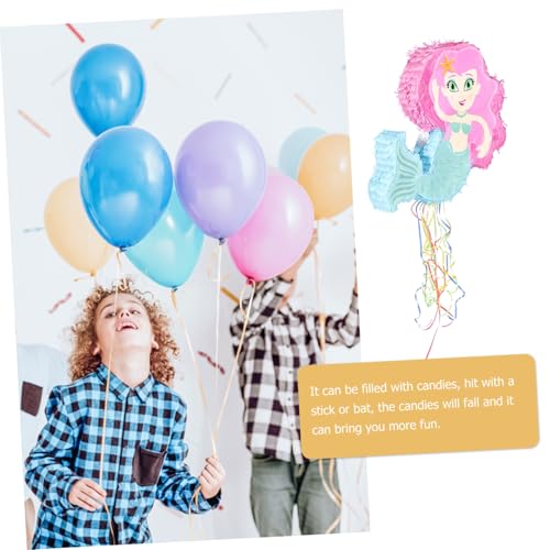 VICASKY Pinata Meerjungfrau Design aus Papier Sicher und Dekorativ zum Befüllen mit Süßigkeiten und Geschenken für Geburtstagsfeiern und Partyzubehör Mädchen Jungen von VICASKY