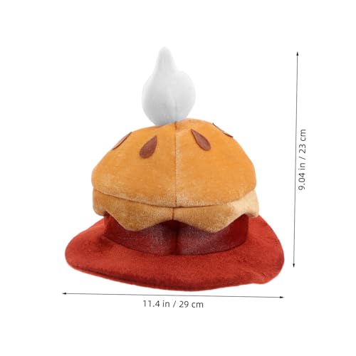 VICASKY Plüsch Kürbiskuchen Mütze Lustiger Food Kostüm Hut für Halloween Weihnachten Erntedankfest Weicher Bequemer Festhut für Erwachsene und Teens Dekorativer Foto Requisit Kopfschmuck von VICASKY