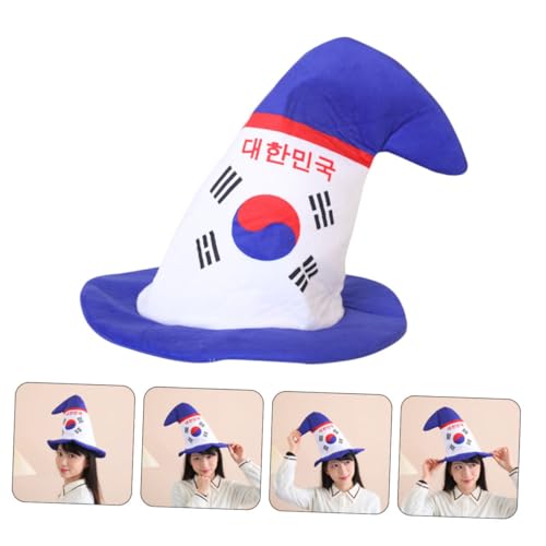 VICASKY Plüsch Partyhut mit Südkorea Flagge Lustige Kostüm Kopfbedeckung für Erwachsene Weicher Warmer Foto Requisite für Karneval Halloween und Partys Originelles Accessoire für von VICASKY