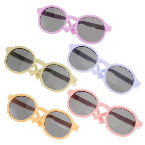 VICASKY Puppen-Sonnenbrillen-Requisiten-Set – 5-teilig – Kindersonnenbrillen – Brillen Aus Kunststoff – Ideal Für Puppen Und Puppenspielzeit von VICASKY