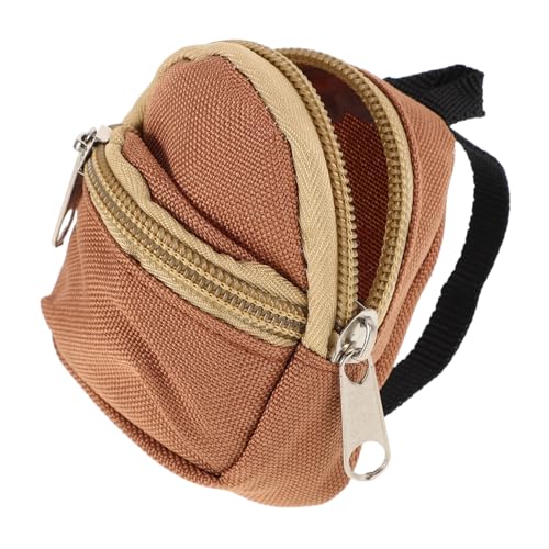 VICASKY Puppenrucksack Puppen Wechselkleidung Rucksack Tragbarer Puppen Rucksack Puppen Tragetasche Puppen Kleidung Miniatur-Puppenzubehör Puppenhandtasche Segeltuch Light Brown von VICASKY