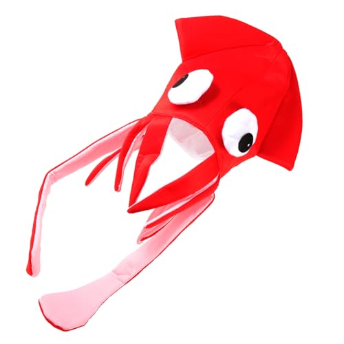 VICASKY Rotes Cartoon Kostüm Hut Squid Mütze Lustiger Partyhut Für Karneval Performance und Bühnenauftritte VICASKY Rotes Cartoon Kostüm Hut Squid Mütze Lustiger Partyhut Für Karneval Performance und Bühnenauftritte von VICASKY