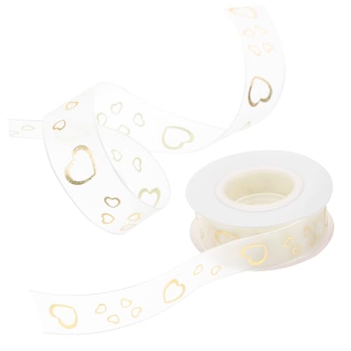 VICASKY Seidenband Geschenkband mit Goldener Prägung Dekoratives Geschenkband für Geschenkverpackung Partydekoration DIY Basteln Hochwertiges Leicht Zuschneidbares Satinband von VICASKY