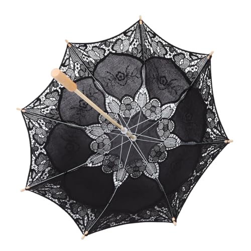 VICASKY Spitzenschirm Regenschirme Für Regen Regenschirm Für Kinder Hochzeitsdekor Vintage Dekor Retro Dekor Regenschirm Für Hochzeit Eleganter Regenschirm Dekor Hölzerner von VICASKY