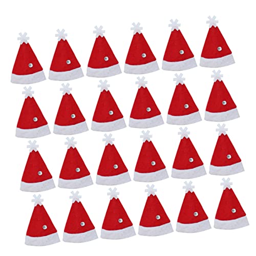VICASKY Stück Weihnachtsmannmützen Weihnachts Weinflaschenaufsätze Dekorationen Weihnachts Süßigkeiten Verpackungshüte Kleine Weihnachtsmützen Weihnachtsparty von VICASKY