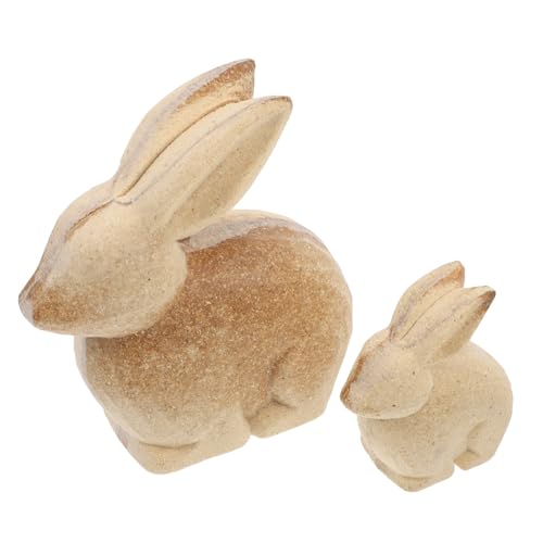 VICASKY Unlackierte Holz hasenfigur DIY zum Bemalen Rustikale Holz Kaninchen für Bastelprojekte Vielseitige Tierdekoration für Wohn Büroräume Miniatur Holzfigur als Tisch mittelstück von VICASKY