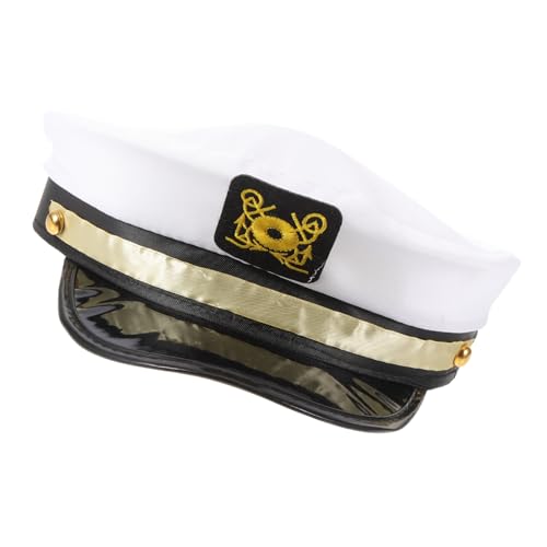 VICASKY Weiße Captain Mütze für Damen und Herren Atmungsaktiver Leichter Outdoor und Partyhut Matrosenmütze für Cosplay und Yachtpartys Verstellbar und Gesichtsformschmeichelnd VICASKY Weiße Captain Mütze für Damen und Herren Atmungsaktiver Leichter Outdoor und Partyhut Matrosenmütze für Cosplay und Yachtpartys Verstellbar und Gesichtsformschmeichelnd von VICASKY