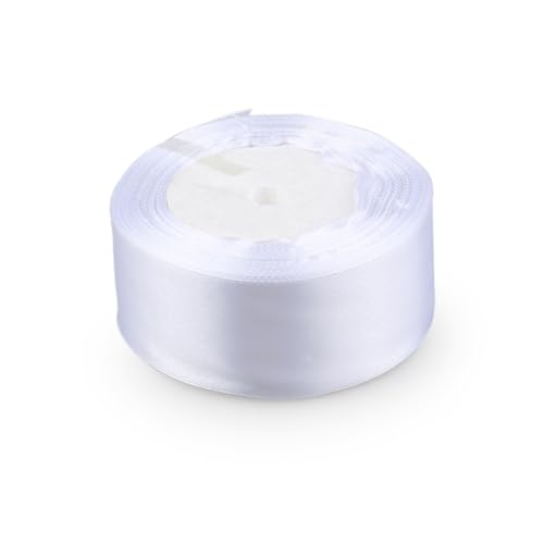VICASKY Weißes Geschenkband aus Breitem Solidem Grosgrain für Geschenkverpackung und Bastelarbeiten Strapazierfähiges Polyester curlingband für Kreative Dekorationen von VICASKY