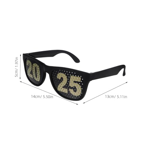VICASKY Year Party Brille Schwarz Quadratischer Rahmen Lustige Cosplay Brille für Silvester Abschlussfeier Fotorequisiten aus Robustem Kunststoff von VICASKY