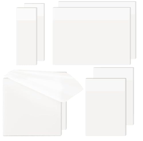 400 Blätter Transparente Haftnotizen, Transparent Sticky Notes, Wiederbeschreibbar Clear Sticky Notes, Selbstklebende Wasserfest Haftnotizen für Schule, Büro, Zuhause (75x75mm,50x70mm,70x95mm,25x75mm) von VICDUEKG