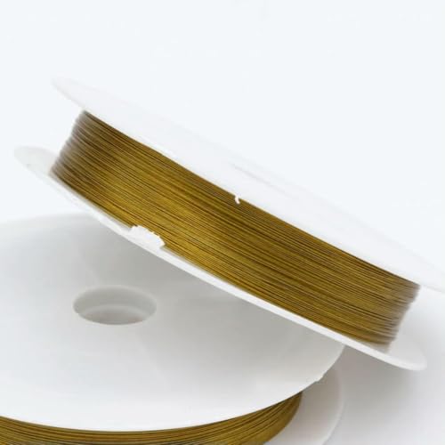 VICIYOO 0,3–0,8 mm Gold/Silber beständiger Edelstahl-Perlendraht zur Schmuckherstellung von VICIYOO