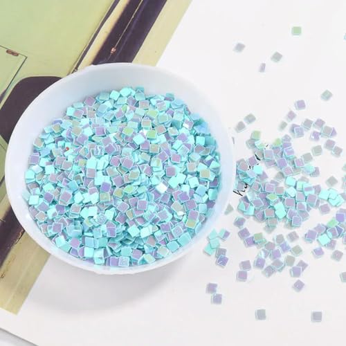 VICIYOO 3 mm quadratische PVC-Pailletten, lose Pailletten für Nagelkunst, Hochzeit, Konfetti, Basteln, DIY-Zubehör, 20 g von VICIYOO