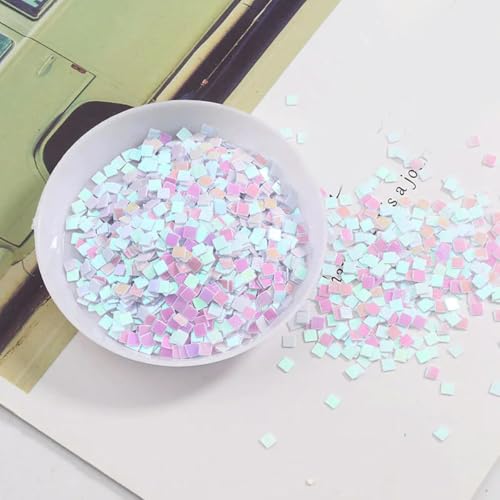 VICIYOO 3 mm quadratische PVC-Pailletten, lose Pailletten für Nagelkunst, Hochzeit, Konfetti, Basteln, DIY-Zubehör, 20 g von VICIYOO
