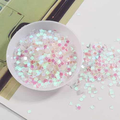 VICIYOO 3 mm quadratische PVC-Pailletten, lose Pailletten für Nagelkunst, Hochzeit, Konfetti, Basteln, DIY-Zubehör, 20 g von VICIYOO
