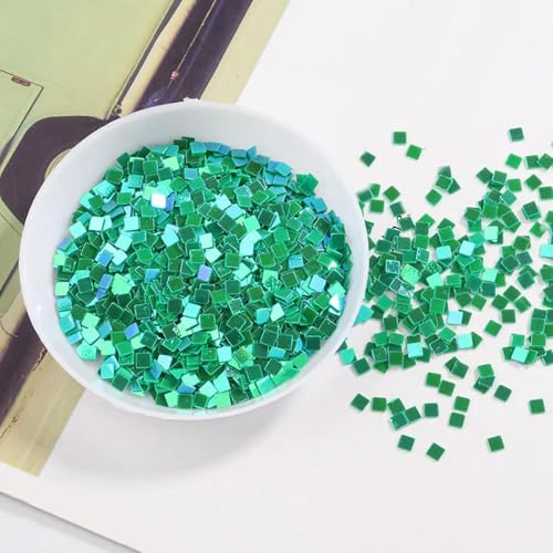 VICIYOO 3 mm quadratische PVC-Pailletten, lose Pailletten für Nagelkunst, Hochzeit, Konfetti, Basteln, DIY-Zubehör, 20 g von VICIYOO