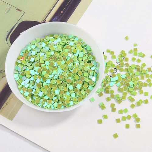 VICIYOO 3 mm quadratische PVC-Pailletten, lose Pailletten für Nagelkunst, Hochzeit, Konfetti, Basteln, DIY-Zubehör, 20 g von VICIYOO