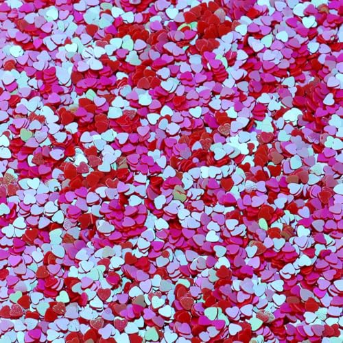VICIYOO 30g Nagel Glitter Herz Pailletten Gemischte Pailletten Fluoreszierende Flake Glow Decor 3mm von VICIYOO