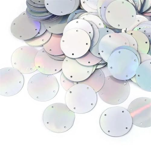 VICIYOO 50 g 4 Löcher Pailletten Flache Runde Lose Handwerk Paillette Nähen Kleidung Handtasche Dekoration DIY Zubehör 20mm/25mm/35mm von VICIYOO