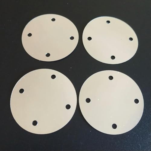 VICIYOO 50 g Silberne Pailletten mit 4 Löchern zum Basteln, Flache große runde Pailletten, Kleidungsstück-/Handtaschen-Zubehör, DIY-Flocken 15 mm/20 mm/35 mm von VICIYOO