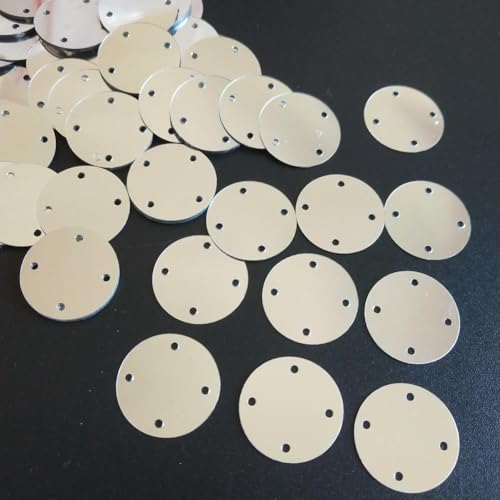 VICIYOO 50 g Silberne Pailletten mit 4 Löchern zum Basteln, Flache große runde Pailletten, Kleidungsstück-/Handtaschen-Zubehör, DIY-Flocken 15 mm/20 mm/35 mm VICIYOO 50 g Silberne Pailletten mit 4 Löchern zum Basteln, Flache große runde Pailletten, Kleidungsstück-/Handtaschen-Zubehör, DIY-Flocken 15 mm/20 mm/35 mm von VICIYOO