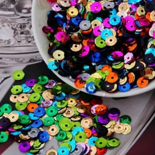 VICIYOO Cup-Pailletten, 4 mm, 5 mm, 6 mm, runde, lose Pailletten zum Basteln, Nähen, Dekoration, DIY-Zubehör, 20 g von VICIYOO