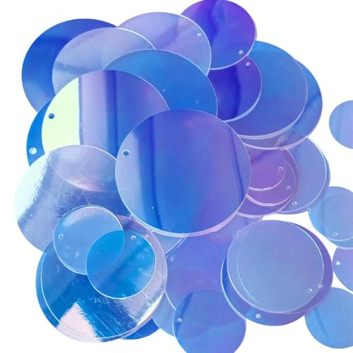 VICIYOO Flache, runde Pailletten, transparente, lose Pailletten, Kristallflitter für DIY-Bastelarbeiten, Stickereien, 200 Stück von VICIYOO