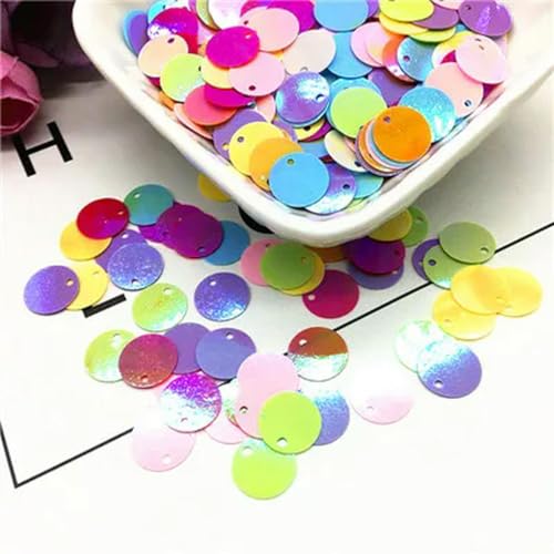 VICIYOO Pailletten, 10/15/20/25/30 mm, PVC, flach, rund, lose Pailletten, Pailletten zum Nähen, für Hochzeiten, Basteln, Zubehör, 10 g von VICIYOO