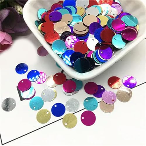 VICIYOO Pailletten, 10/15/20/25/30 mm, PVC, flach, rund, lose Pailletten, Pailletten zum Nähen, für Hochzeiten, Basteln, Zubehör, 10 g von VICIYOO