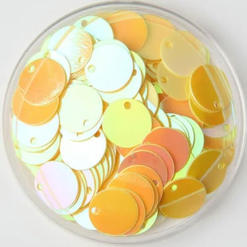 VICIYOO Pailletten, 10/15/20/25/30 mm, PVC, flach, rund, lose Pailletten, Pailletten zum Nähen, für Hochzeiten, Basteln, Zubehör, 10 g von VICIYOO