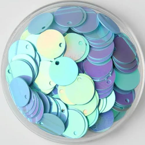 VICIYOO Pailletten, 10/15/20/25/30 mm, PVC, flach, rund, lose Pailletten, Pailletten zum Nähen, für Hochzeiten, Basteln, Zubehör, 10 g von VICIYOO