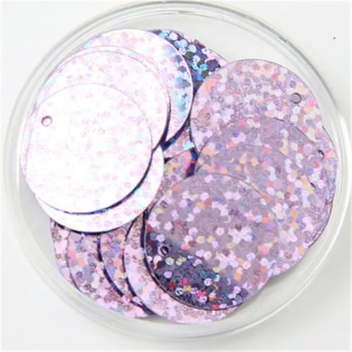 VICIYOO Pailletten, 30 mm, 40 mm, 50 mm, zum Basteln, große, runde Paillette mit 1 Seitenloch, DIY-Nähzubehör, 50 g von VICIYOO