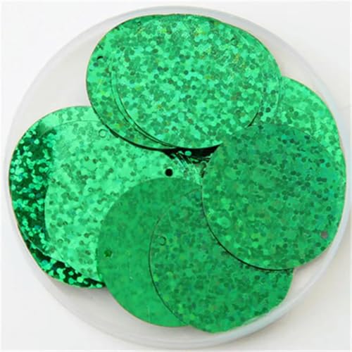 VICIYOO Pailletten, 30 mm, 40 mm, 50 mm, zum Basteln, große, runde Paillette mit 1 Seitenloch, DIY-Nähzubehör, 50 g von VICIYOO