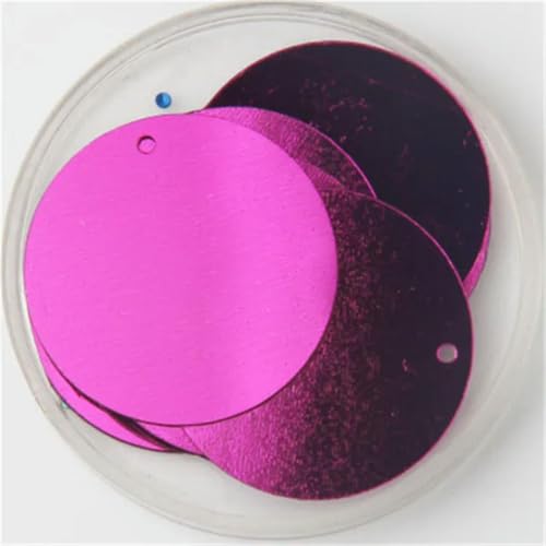 VICIYOO Pailletten, 30 mm, 40 mm, 50 mm, zum Basteln, große, runde Paillette mit 1 Seitenloch, DIY-Nähzubehör, 50 g von VICIYOO