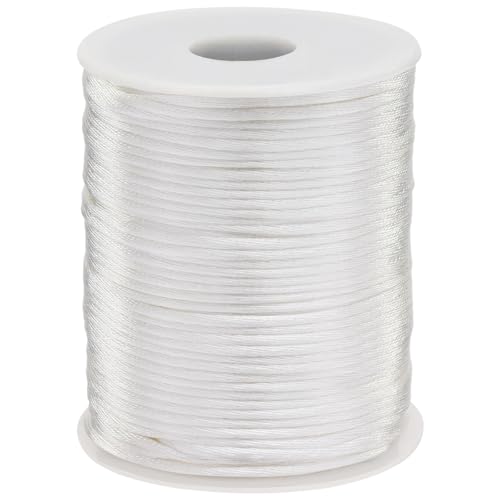2 mm Nylon-Halskettenschnur, Windspiel-Kordel, Schnur für Armbandherstellung, geflochtenes Schlüsselband, Schmuckfaden, Perlenschnur zum Basteln, Schnur für chinesische Knoten, Weiß 2 mm Nylon-Halskettenschnur, Windspiel-Kordel, Schnur für Armbandherstellung, geflochtenes Schlüsselband, Schmuckfaden, Perlenschnur zum Basteln, Schnur für chinesische Knoten, Weiß von VICROIC