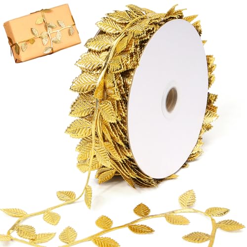 20 Yards Goldblätter-Band, künstliche Blätterbänder, Goldverzierung, Seil für Geschenkverpackungen, Girlande, Basteln, Hochzeit, Party, Heimdekorationen 20 Yards Goldblätter-Band, künstliche Blätterbänder, Goldverzierung, Seil für Geschenkverpackungen, Girlande, Basteln, Hochzeit, Party, Heimdekorationen von VICROIC