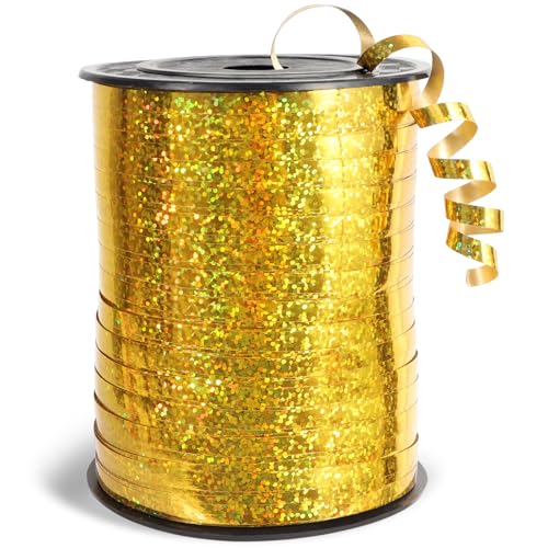 457 m langes Ringelband, 1,27 cm breit, glänzendes Metallic-Band für Geschenkverpackungen, Basteln, Luftballons, Hochzeit, Geburtstag, Party-Dekorationen 457 m langes Ringelband, 1,27 cm breit, glänzendes Metallic-Band für Geschenkverpackungen, Basteln, Luftballons, Hochzeit, Geburtstag, Party-Dekorationen von VICROIC