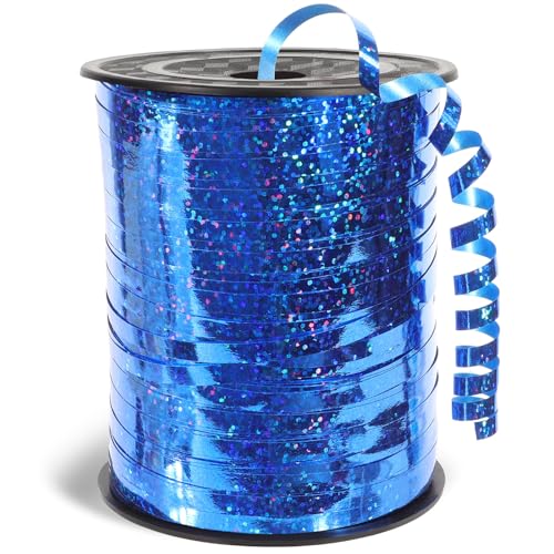 457 m langes laserblaues Ringelband, 1,27 cm breit, glänzende metallische Bänder für Geschenkverpackungen, Basteln, Luftballons, Hochzeit, Geburtstag, Party-Dekorationen 457 m langes laserblaues Ringelband, 1,27 cm breit, glänzende metallische Bänder für Geschenkverpackungen, Basteln, Luftballons, Hochzeit, Geburtstag, Party-Dekorationen von VICROIC