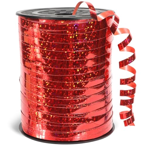 457 m langes rotes Ringelband, 1,27 cm breit, glänzende Metallbänder für Geschenkverpackungen, Basteln, Luftballons, Hochzeit, Geburtstag, Party-Dekorationen 457 m langes rotes Ringelband, 1,27 cm breit, glänzende Metallbänder für Geschenkverpackungen, Basteln, Luftballons, Hochzeit, Geburtstag, Party-Dekorationen von VICROIC