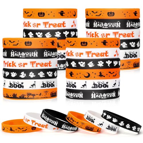 VICROIC 30 Stück Halloween-Silikon-Armband, Süßes oder Saures, Gummi-Armbänder für Geschenke, Halloween-Partygeschenke, Geschenktütenfüller, Party-Preise VICROIC 30 Stück Halloween-Silikon-Armband, Süßes oder Saures, Gummi-Armbänder für Geschenke, Halloween-Partygeschenke, Geschenktütenfüller, Party-Preise von VICROIC