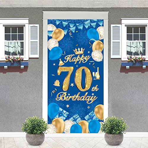 VICSOM Banner 70 Geburtstag, 70. Geburtstag Deko Blau, 70 Geburtstagsbanner, 70. Poster Hintergrund Banner, Deko 70. Geburtstag Männer, Geburtstag Poster Hintergrund für Mann Geburtstagsdeko von VICSOM