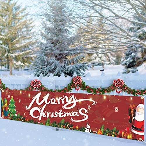 VICSOM Frohe Weihnachten Banner, Merry Christmas Banner, Weihnachtsdekoration Hängende Banner für Outdoor Indoor Garten Haus Weihnachts Dekor von VICSOM