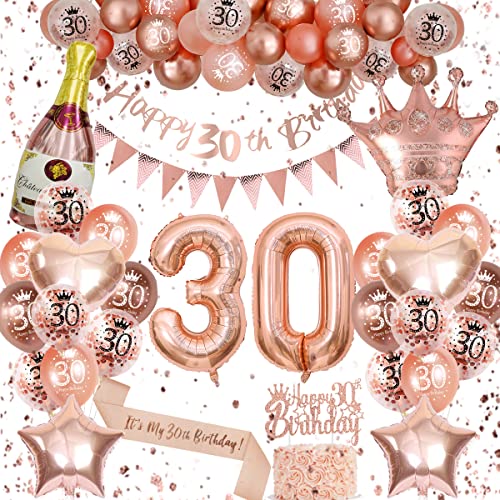 30 Geburtstag Frauen, Luftballon 30. Geburtstag Rosegold, Deko 30. Geburtstag Frauen Geburtstagsdeko 30 mit Happy Birthday Banner Rosegold Ballons 30.Geburtstag Schärpe 30 Geburtstag Deko Frauen 30 Geburtstag Frauen, Luftballon 30. Geburtstag Rosegold, Deko 30. Geburtstag Frauen Geburtstagsdeko 30 mit Happy Birthday Banner Rosegold Ballons 30.Geburtstag Schärpe 30 Geburtstag Deko Frauen von VICTERR