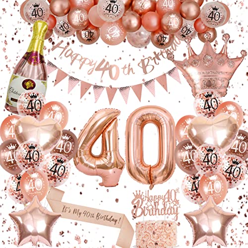 40 Geburtstag Frauen, Luftballon 40. Geburtstag Rosegold, Deko 40. Geburtstag Frauen Geburtstagsdeko 40 mit Happy Birthday Banner Rosegold Ballons 40.Geburtstag Schärpe 40 Geburtstag Deko Frauen 40 Geburtstag Frauen, Luftballon 40. Geburtstag Rosegold, Deko 40. Geburtstag Frauen Geburtstagsdeko 40 mit Happy Birthday Banner Rosegold Ballons 40.Geburtstag Schärpe 40 Geburtstag Deko Frauen von VICTERR