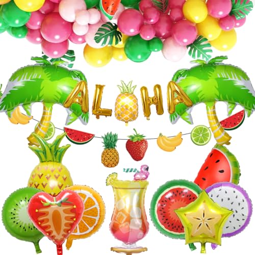 Hawaii Party Deko, Hawaii Beach Party Dekorationens mit Flamingo Luftballon, ALOHA Banner, Tropische Ballons, Tassels für ALOHA Tropischen Garten Tiki Luau Sommer Party Hawaii Party Deko, Hawaii Beach Party Dekorationens mit Flamingo Luftballon, ALOHA Banner, Tropische Ballons, Tassels für ALOHA Tropischen Garten Tiki Luau Sommer Party von VICTERR